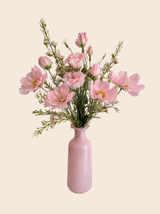Boeket zijdebloemen roze