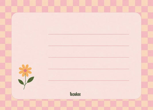 wenskaartje retro geel roze