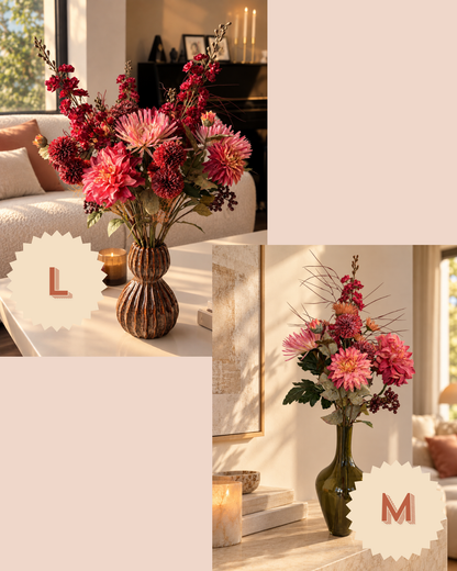 Copper Kiss | Zijdebloemen boeket in warm rode tinten