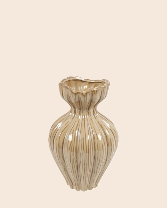 Keramieken tulpvaas creme