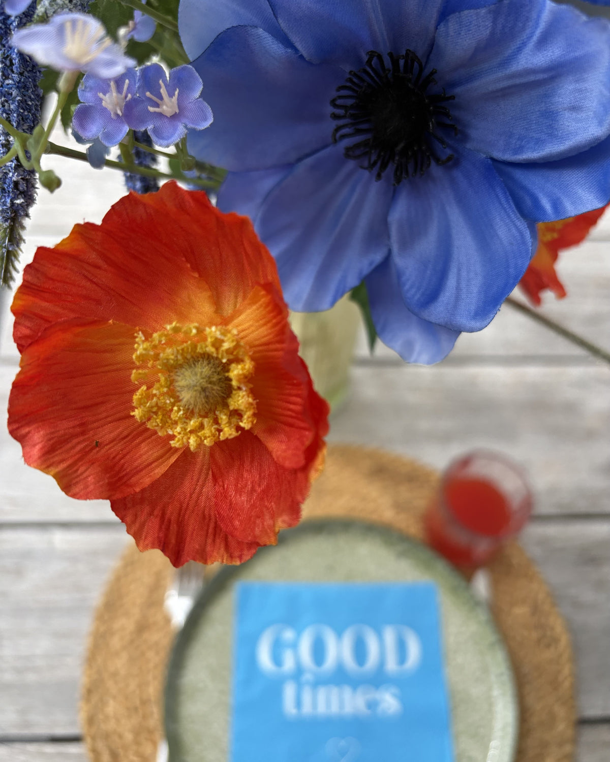 papaver en anemoon zijdebloemen