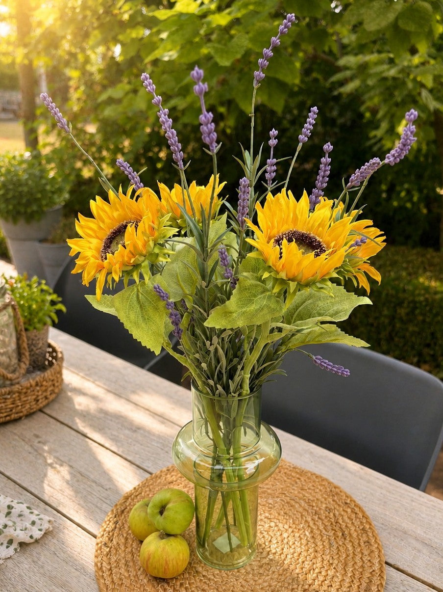 Zijden boeket met zonnebloemen