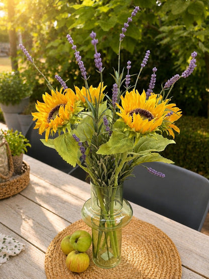 Zijden boeket met zonnebloemen