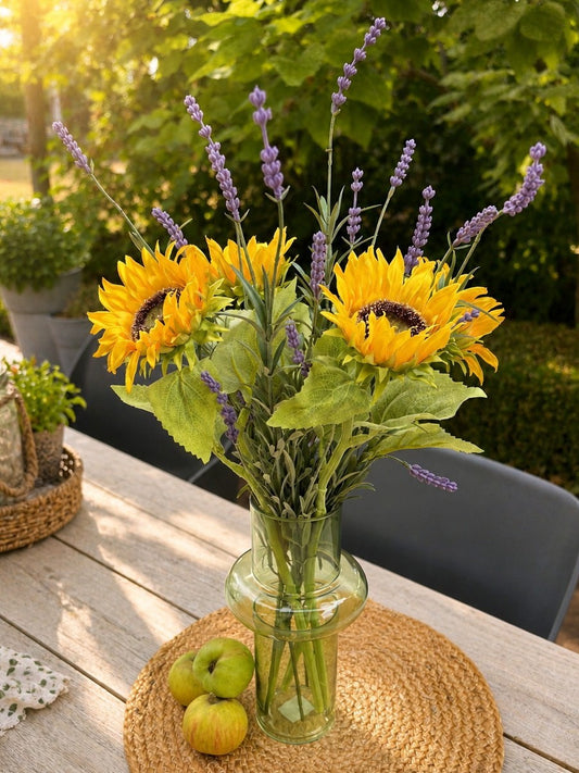 Zijden boeket met zonnebloemen
