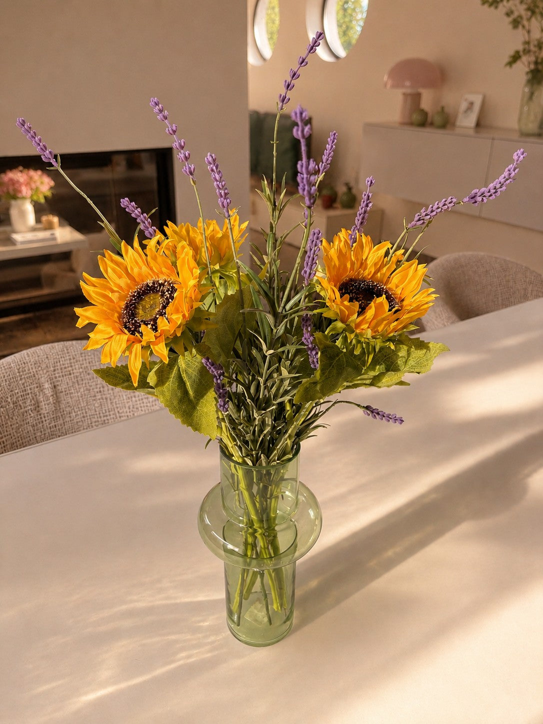Kunstbloemen boeket zonnebloemen sfeer