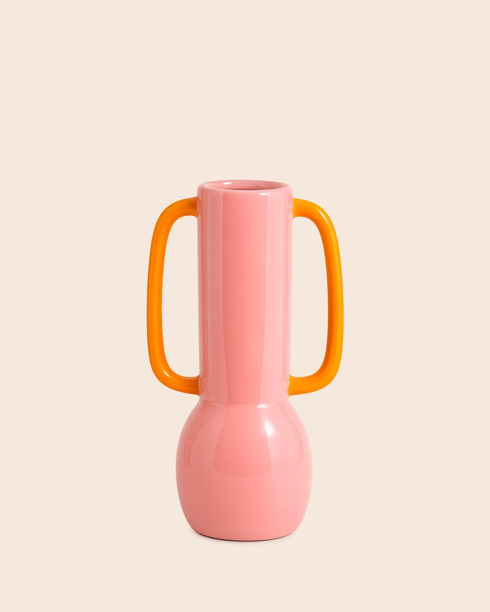 retro vaas voor zijdebloemen met handvaten