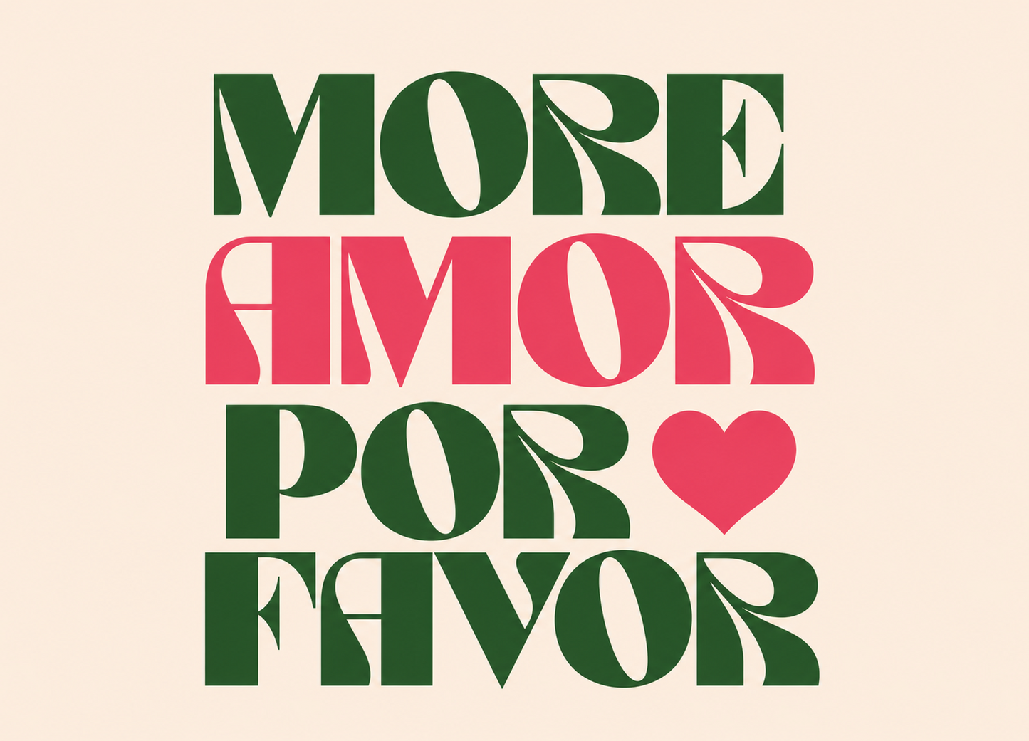wenskaartje More amor por favor
