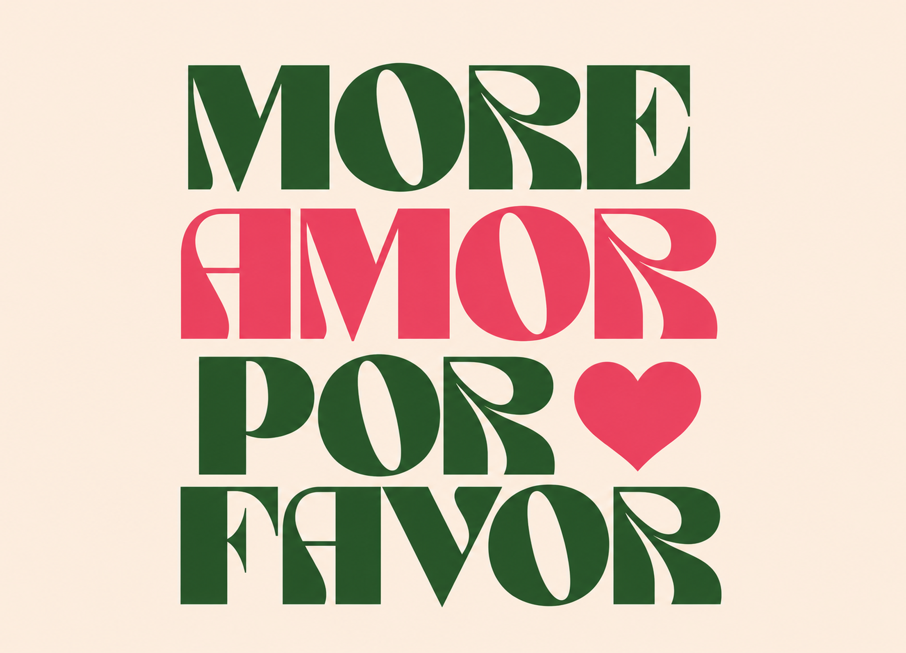 wenskaartje More amor por favor