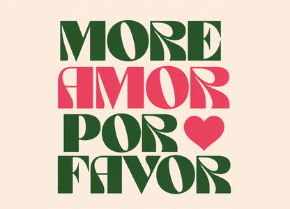 wenskaartje More amor por favor