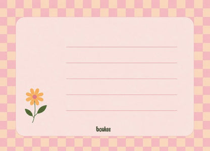 wenskaartje retro geel roze