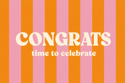 Wenskaartje gestreept congrats
