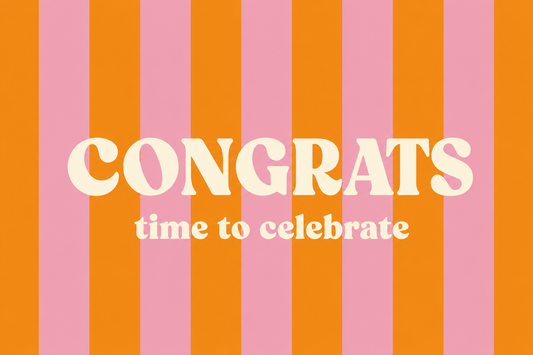 Wenskaartje gestreept congrats