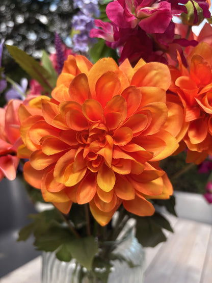 zijdebloem dahlia oranje