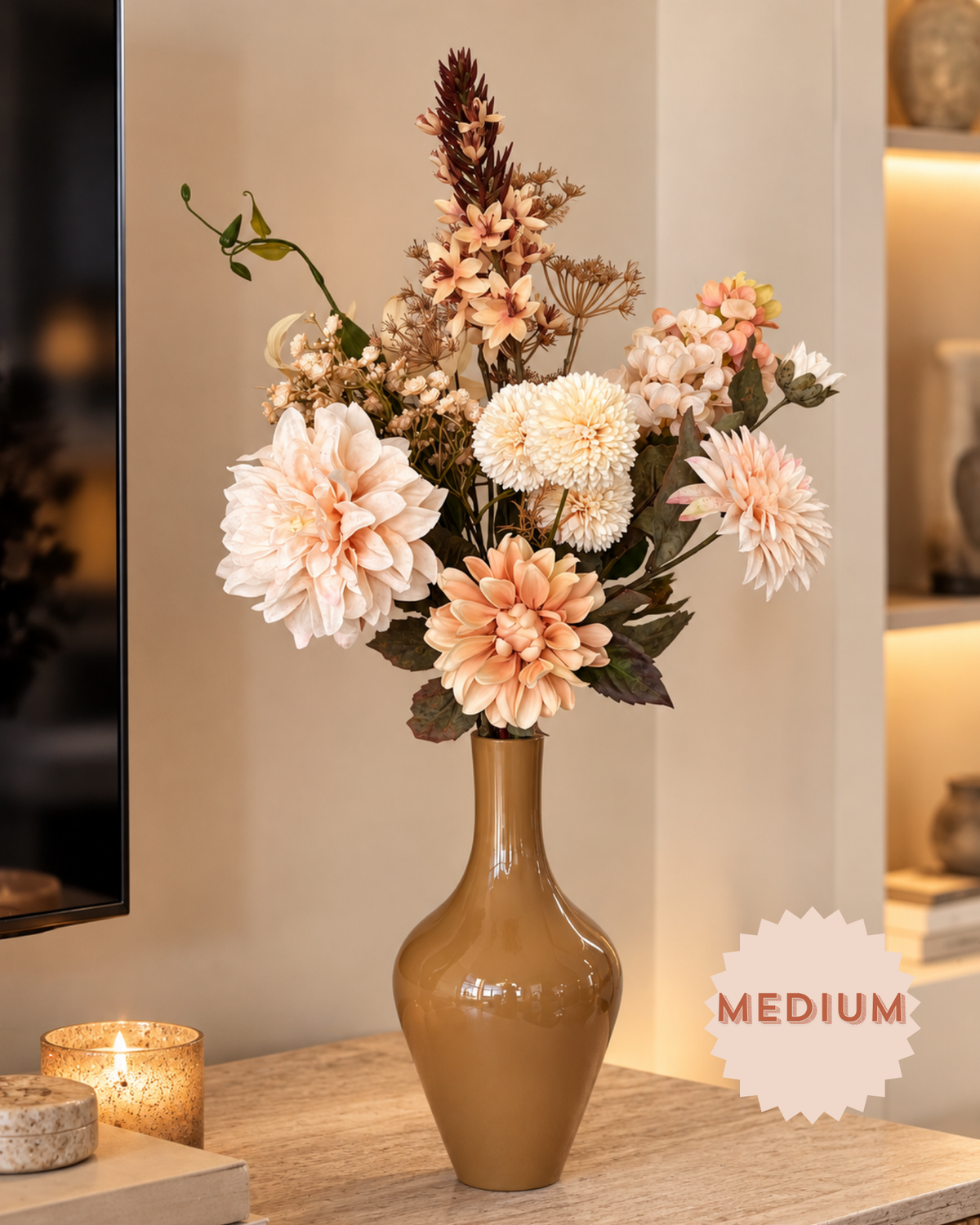 zijdebloemen boeket neutraal