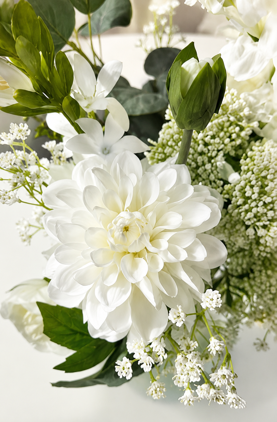 zijdenbloemen aster wit