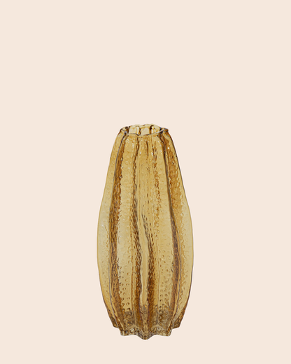 Biarritz amber | Glazen vaas golvend