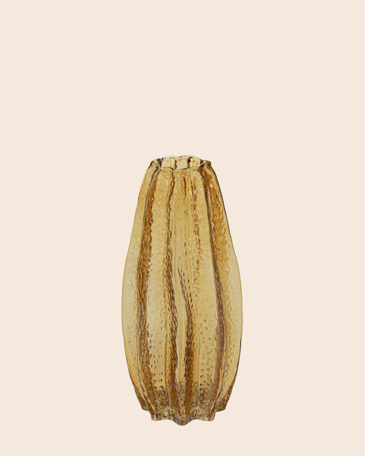 Biarritz amber | Glazen vaas golvend