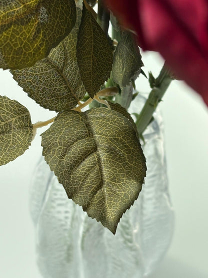 Rose Romance burgundy | zijden boeket met rozen