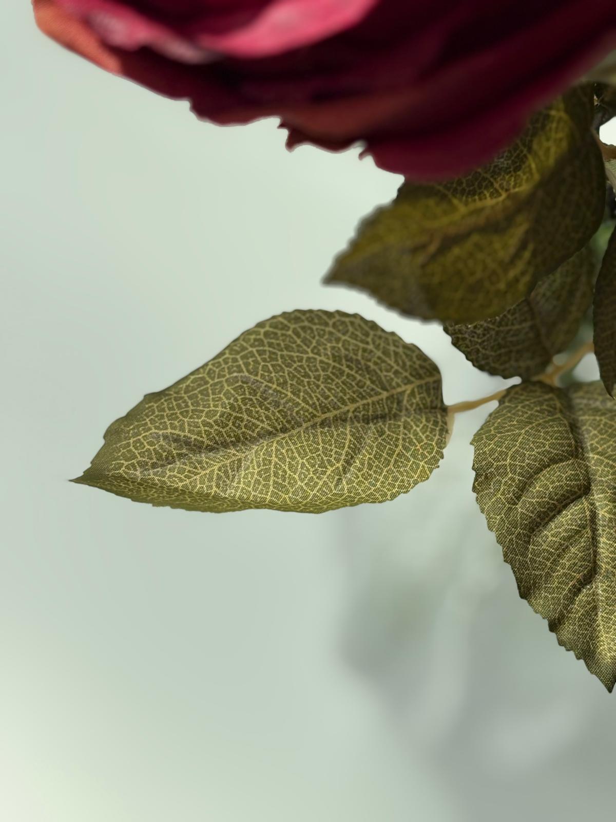 Rose Romance burgundy | zijden boeket met rozen