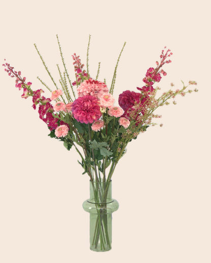 zijdenbloemen boeket fuchsia roze 