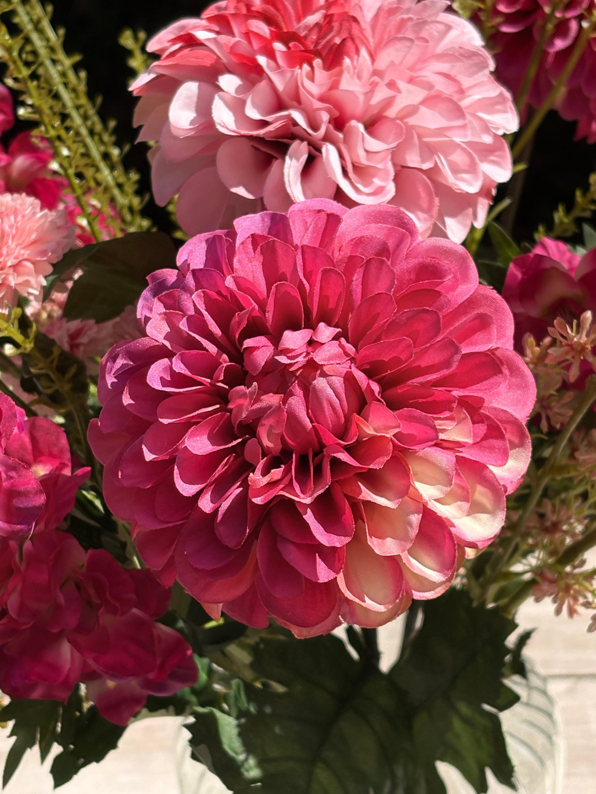 dahlia fuchsia zijden bloemen