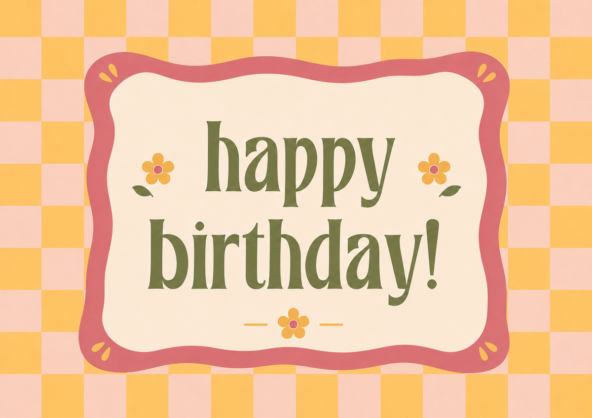 Kaartje 'Happy Birthday' glow