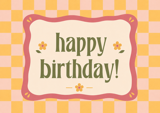 Kaartje 'Happy Birthday' glow