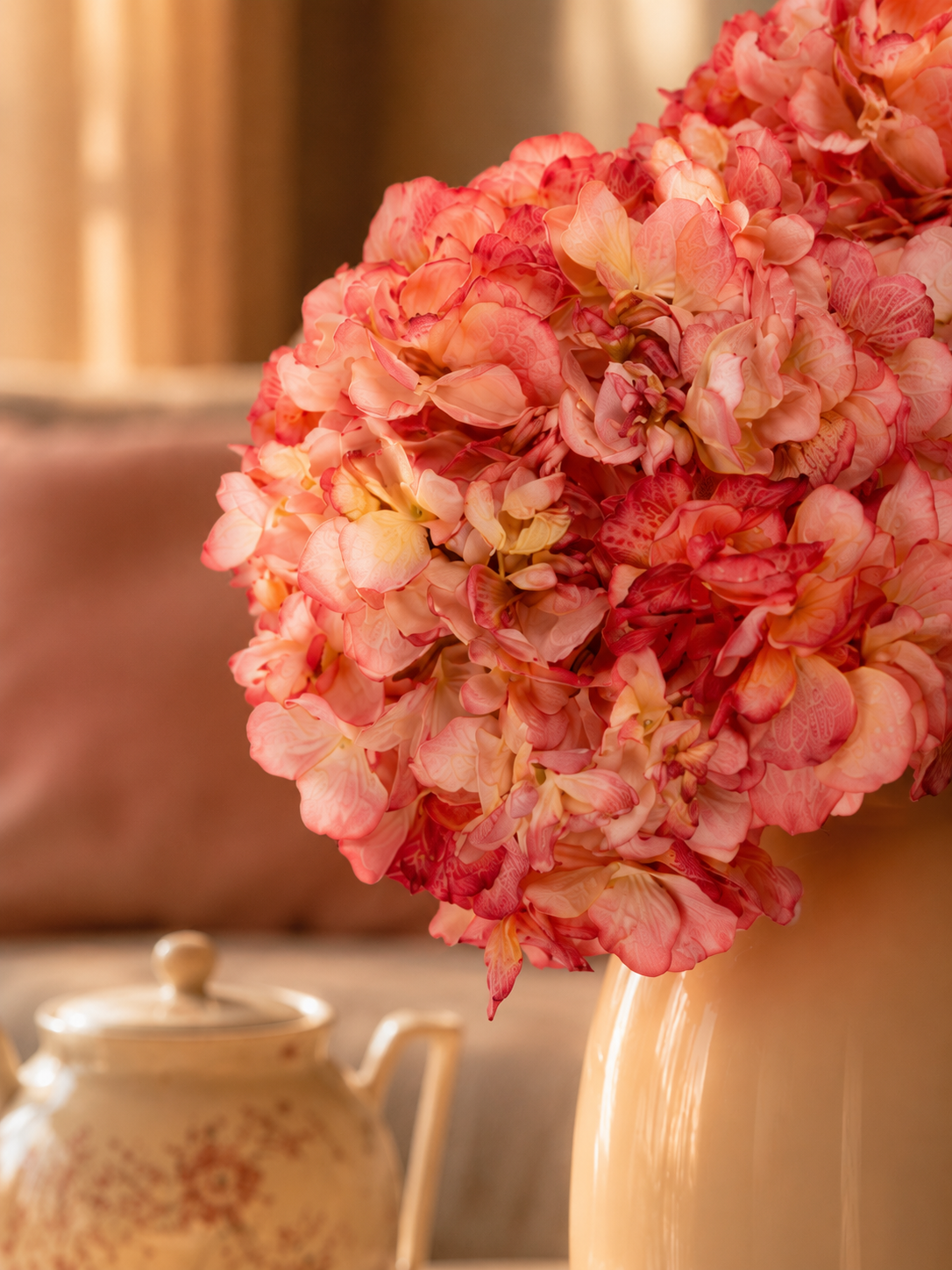 zijden bloem hortensia rose