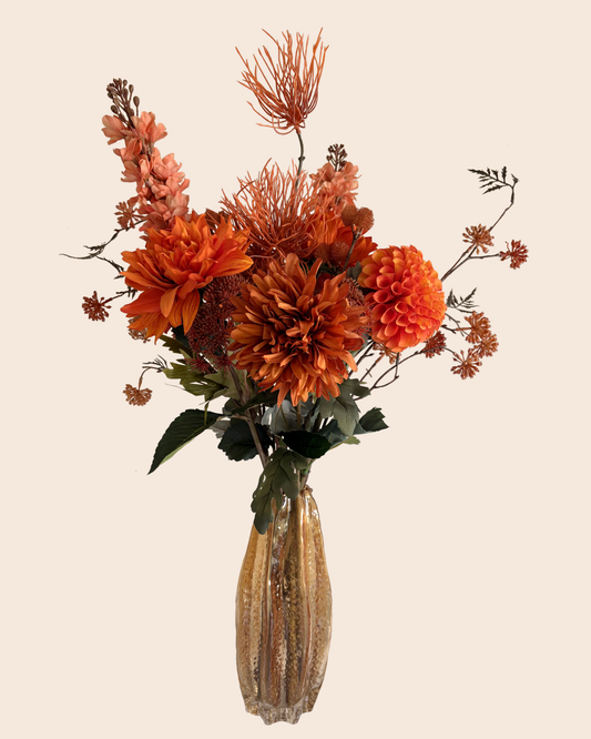 Orange flame | herfst boeket met zijden bloemen