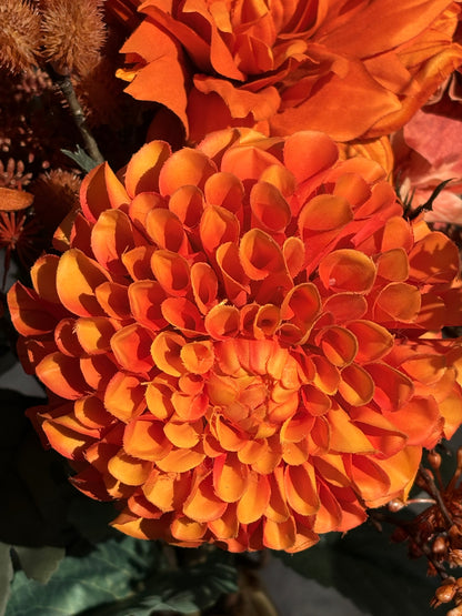 Orange flame | herfst boeket met zijden bloemen