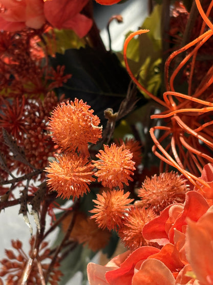 Orange flame | herfst boeket met zijden bloemen