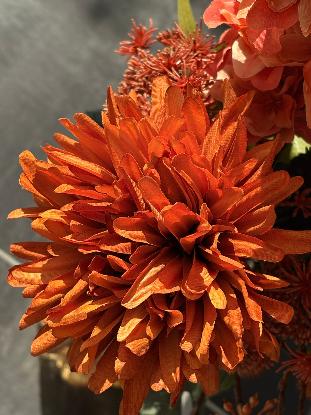 Orange flame | herfst boeket met zijden bloemen