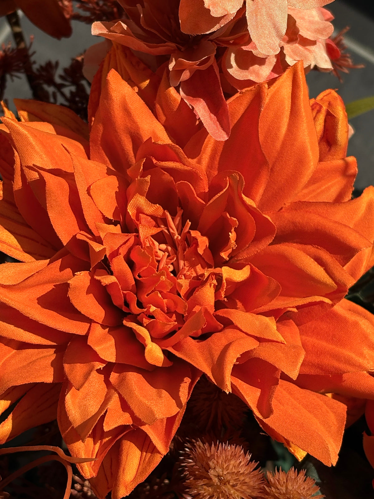 Orange flame | herfst boeket met zijden bloemen