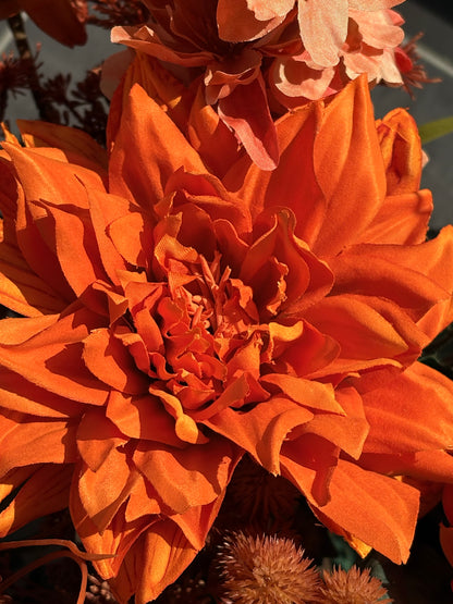 Orange flame | herfst boeket met zijden bloemen