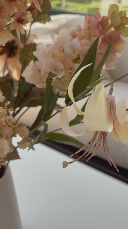 boeket zijdebloemen vanille