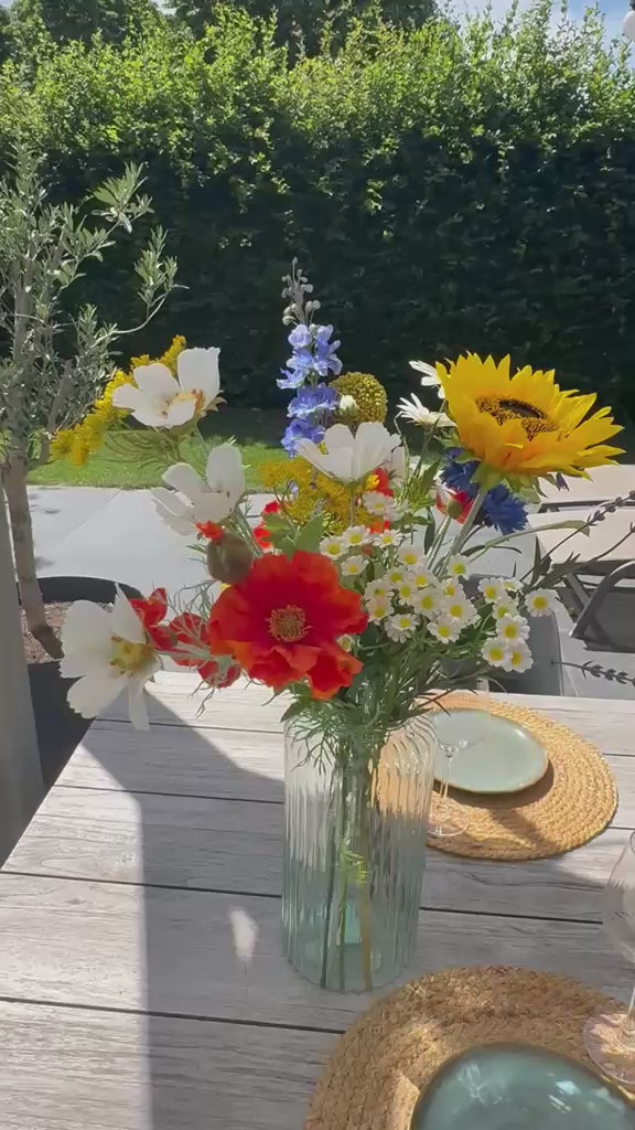zijdebloemen veldboeket papaver zonnebloem lavendel