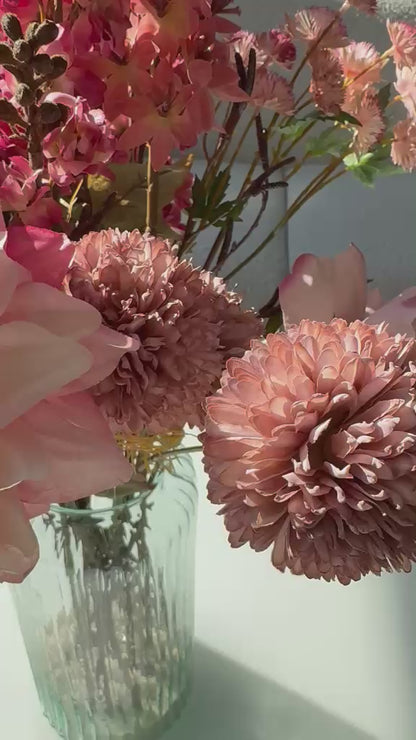 Velvet Shadow | Zijden boeket met oud roze tinten