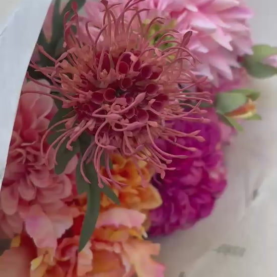 zijdebloemen boeket dahlia's origineel cadeau