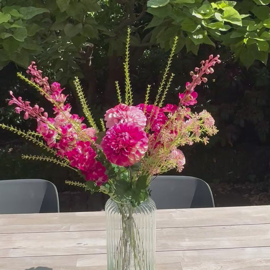 zijdenbloemen fuchsia roze boeket