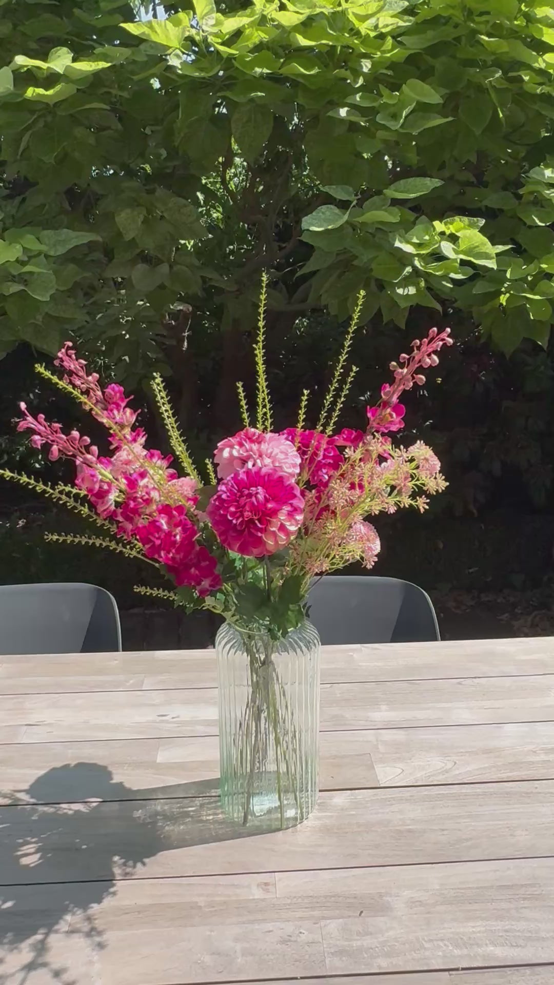zijdenbloemen fuchsia roze boeket