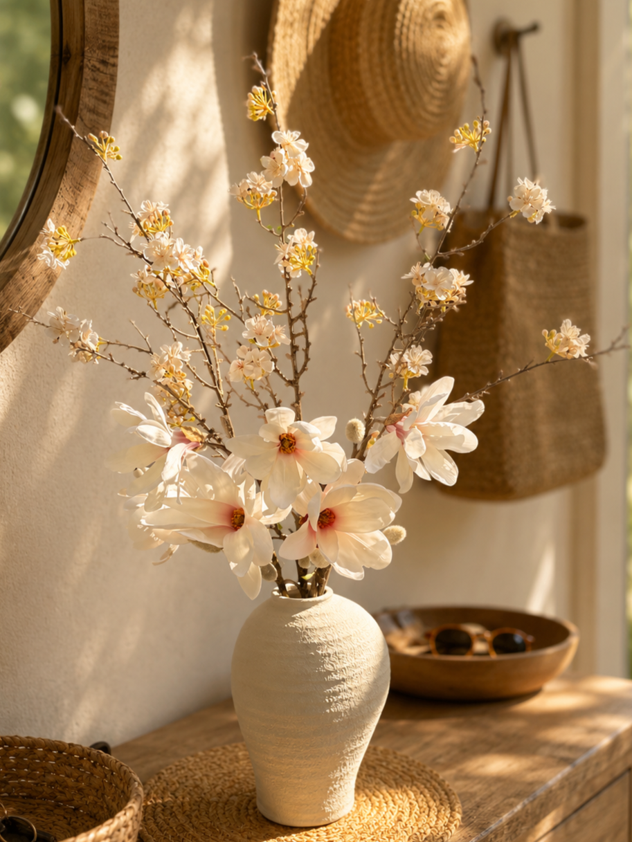 Silent Sakura | Japandi zijden bloemen boeket
