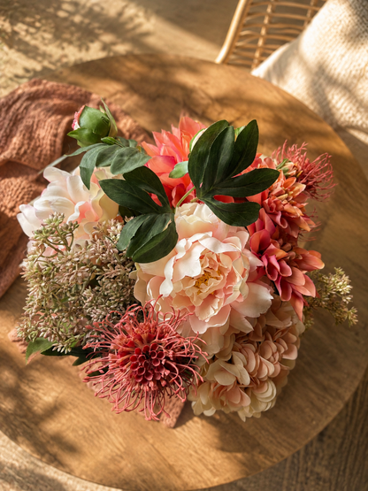 Terra Glow | Zijdenbloemen boeket in warme tinten
