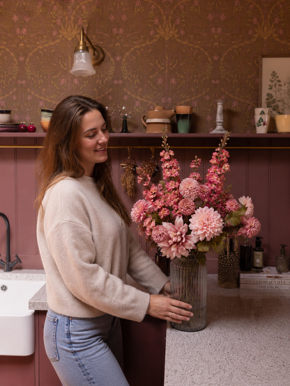 Velvet Shadow | Zijden boeket met oud roze tinten