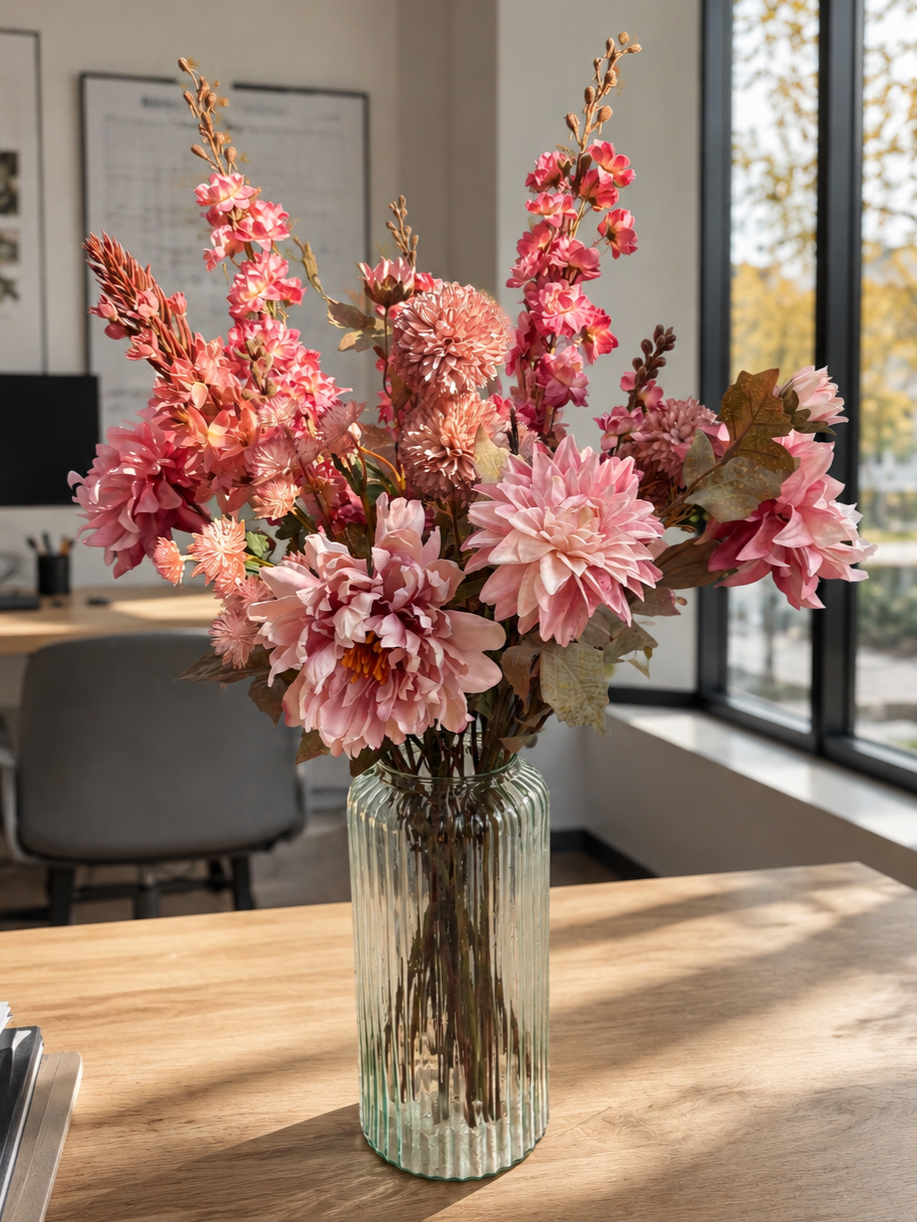 Velvet Shadow | Zijden boeket met oud roze tinten
