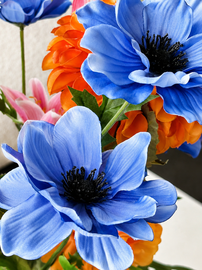 zijdebloemen veldbloemen anemoon blauw