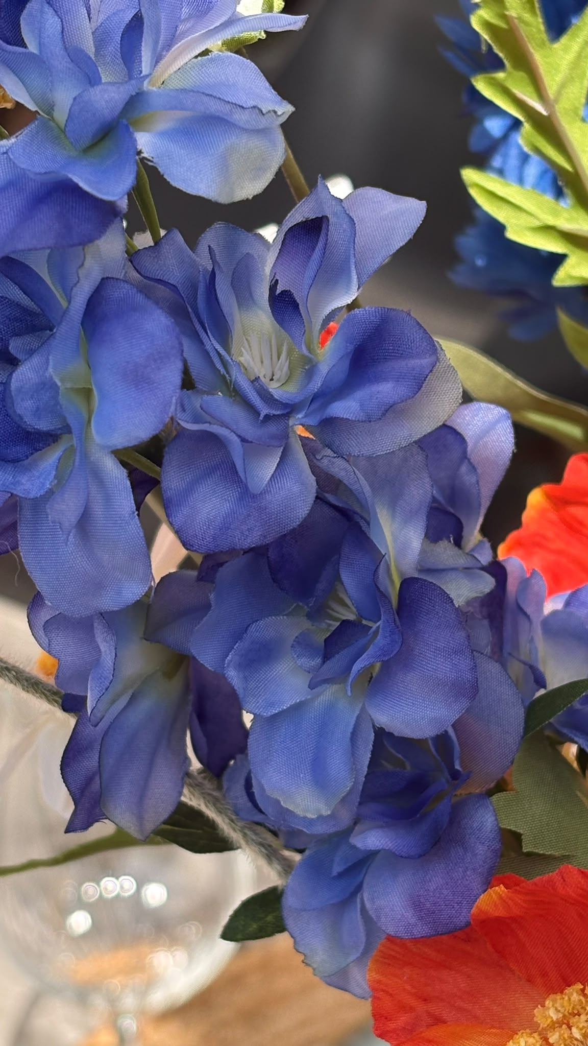 Delphinium kunstbloem blauw