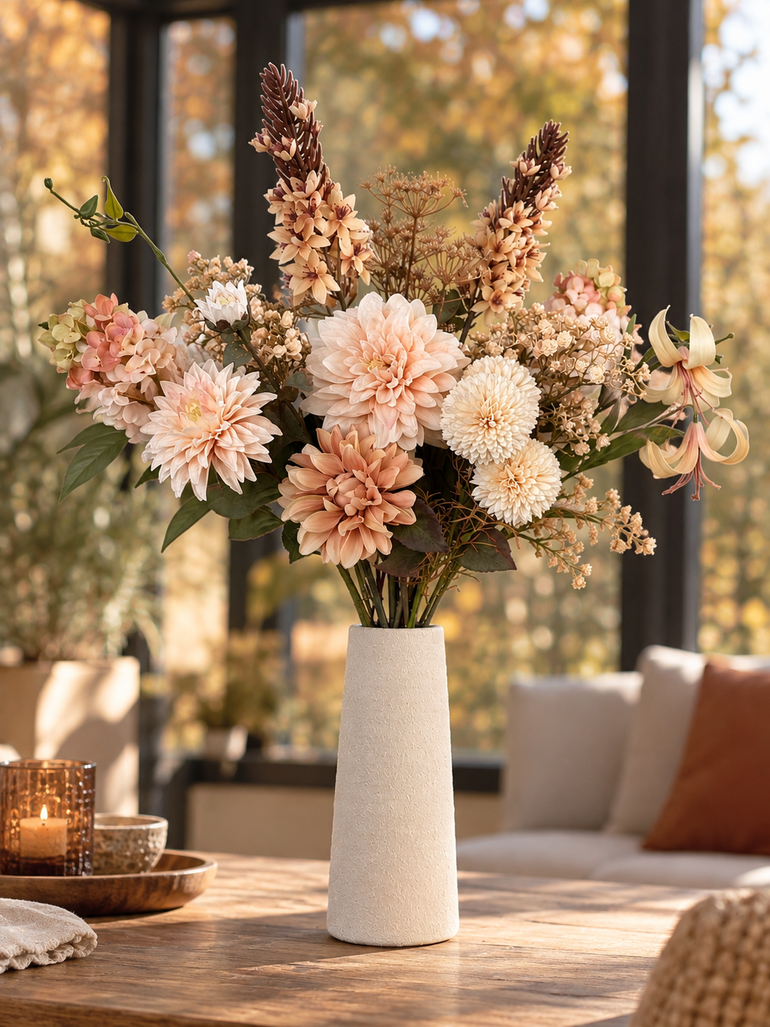 zoudebloemen boeket creme