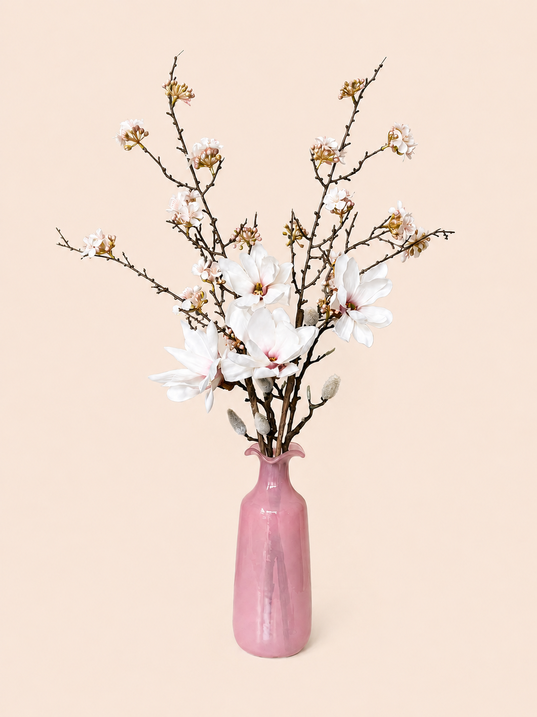 zijdebloem japandi magnolia en bloesems