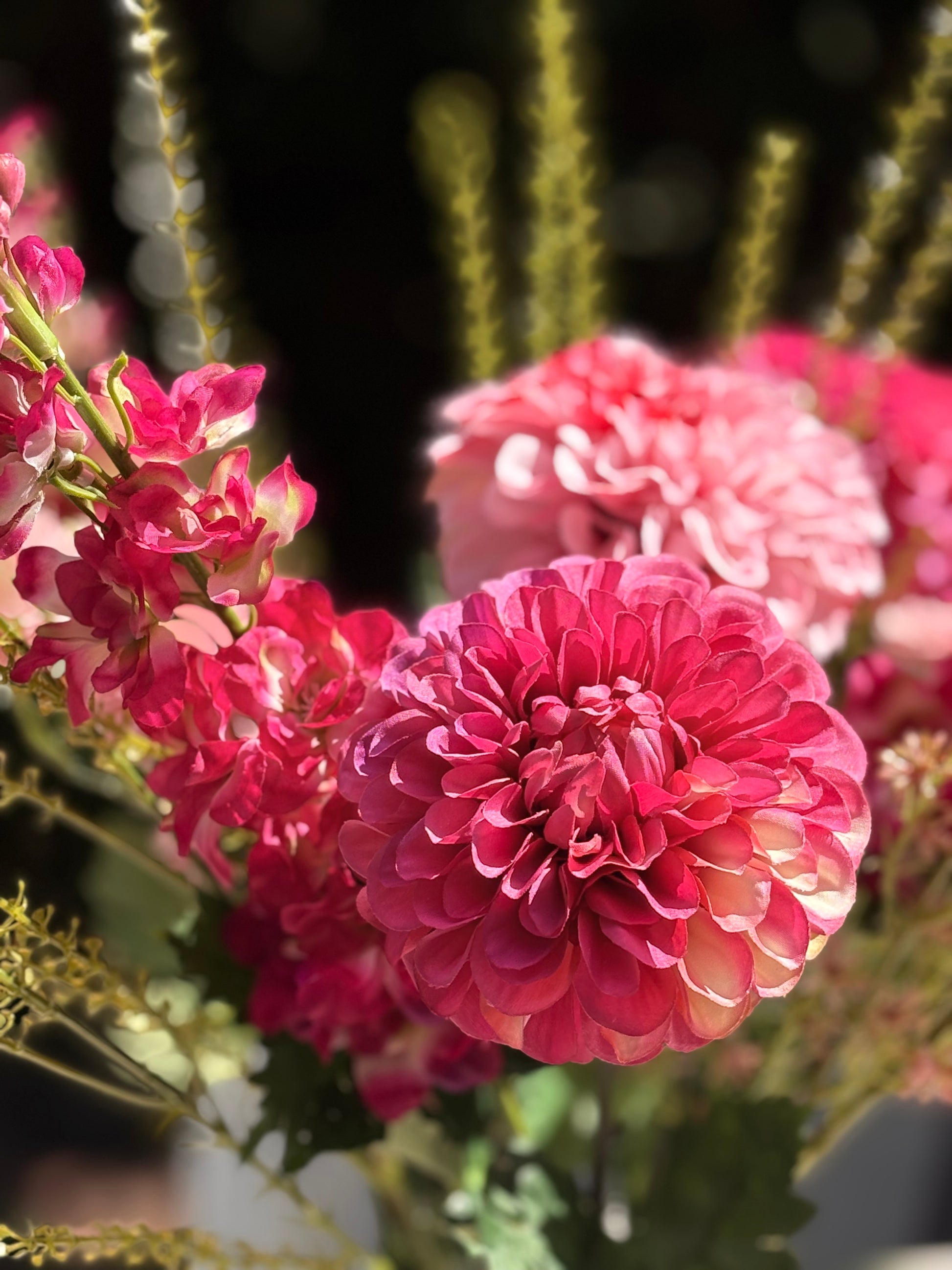 zijdenbloem dahlia delfinium