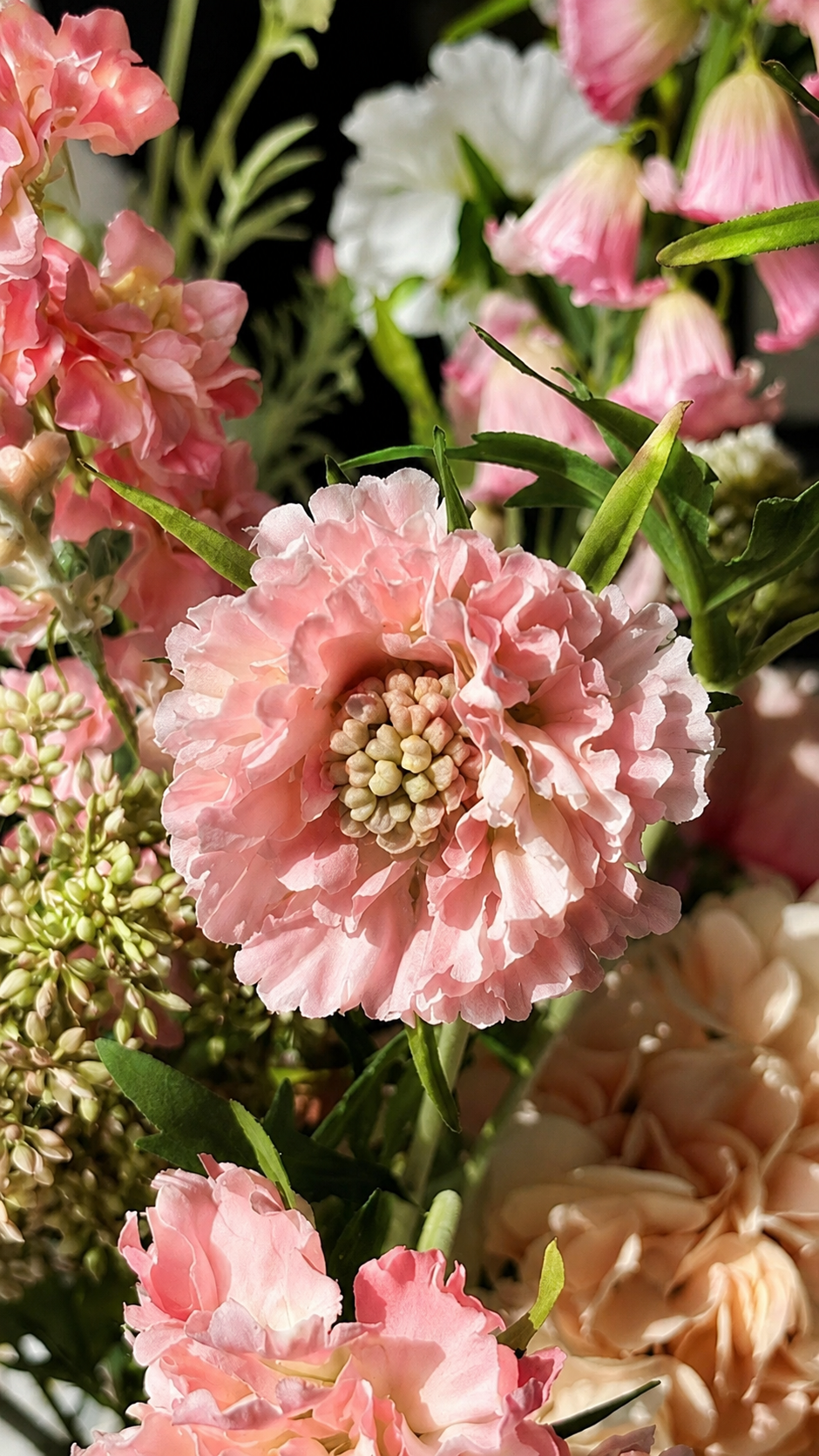 zijdenbloem levensecht scabiosa rose